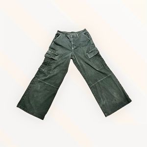 AMERICAN EAGLE Green 'Baggy Wide Leg' Cargo Pants